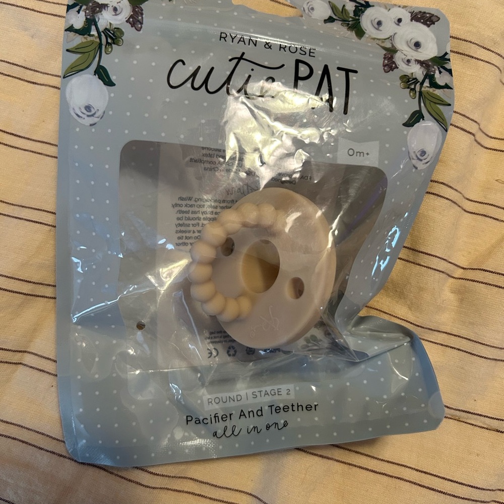 Ryan & Rose Tan Cutie PAT Pacifier and Teether